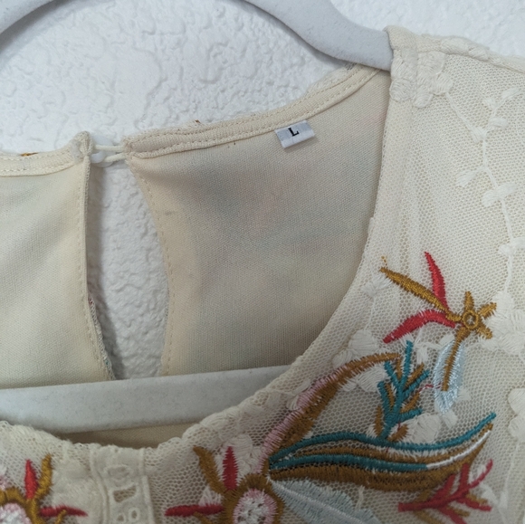 Roolee Cream Embroidered Midi Dress - Picture 6 of 8